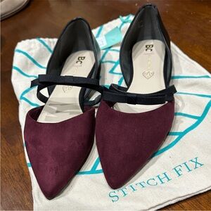 Burgundy Pointed Toe Flats